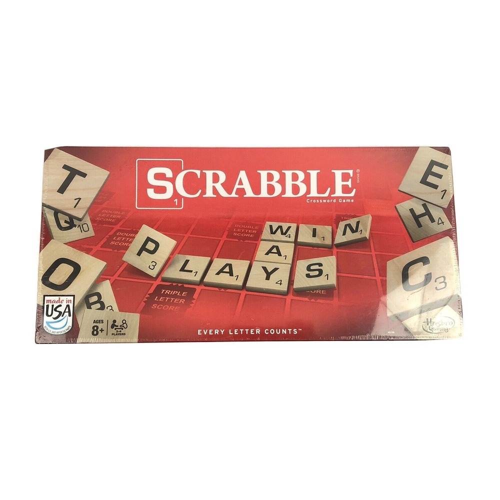 Classic Family Scrabble Game High quality letter Tiles + Board Crossword Hasbro